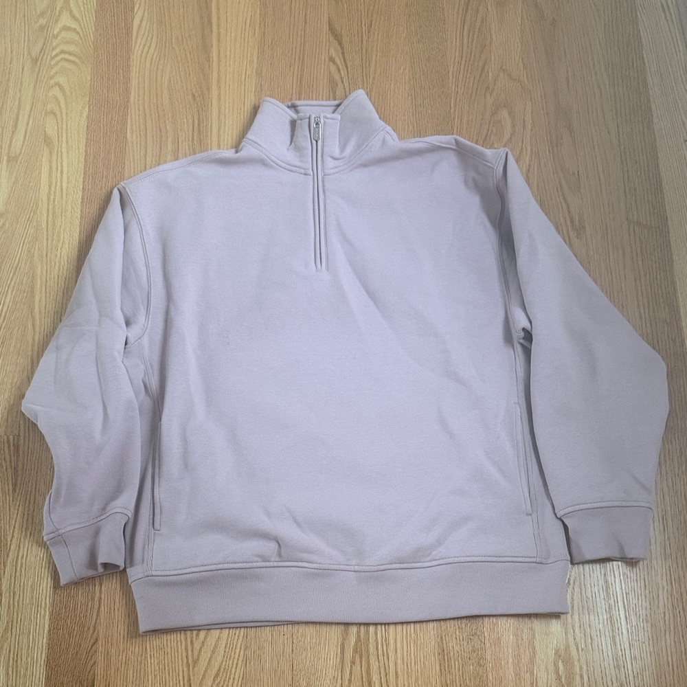 Athleta Forever Fleece 1/4 Zip Sweatshirt in Blush sz Small